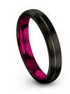 Small Wedding Band Black Tungsten Engagement Band Jewelry for Woman Matching - Charming Jewelers