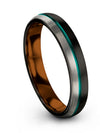 Guys 4mm Wedding Ring Black Tungsten Band for Guy Brushed