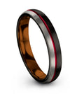 Guys 4mm Wedding Ring Black Tungsten Band for Guy Brushed Black Love You Bands - Charming Jewelers