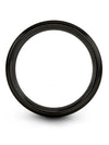 Wedding Band Set Ladies Tungsten Ring 4mm Woman&#39;s Plain Black Band for Man 4mm - Charming Jewelers