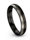 Guy Plain Black Wedding Ring Male Rings Tungsten Black Matching Set Black - Charming Jewelers