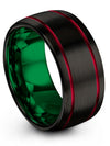 10mm 40th - Ruby Wedding Ring Tungsten Black Guys Bands Islam Promise Ring - Charming Jewelers