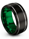 Wedding Rings Sets in Black Tungsten Rings 10mm Rings for Couples Guys 10mm 65 - Charming Jewelers