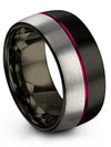 Groove Promise Band for Guy Wedding Band Set Tungsten Lady Promise Band Custom - Charming Jewelers