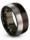 Female Anniversary Band Dome Black Guys Wedding Bands Tungsten 10mm Promise - Charming Jewelers