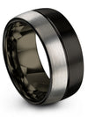 Black Tungsten Men&#39;s Promise Band Tungsten Womans Ring Black and Black Her - Charming Jewelers