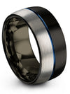Mens Promise Band Tungsten Black and Blue Dainty Tungsten Rings Black and Blue - Charming Jewelers