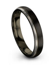 Unique Wedding Band for Guy Tungsten Ring for Woman 4mm Black Ring Set Thank - Charming Jewelers