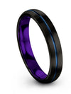 Black and Blue Wedding Rings for Womans Tungsten Couples Wedding Rings Black - Charming Jewelers
