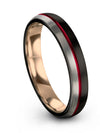 Wedding Ring for Woman&#39;s Tungsten Black 4mm Tungsten Carbide 4mm Black Ring Set - Charming Jewelers