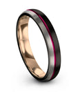 Wife and Him Promise Rings Special Wedding Band Simple Black Rings Set - Charming Jewelers