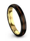 4mm Black Wedding Ring Men Tungsten Men&#39;s Wedding Rings Carbide Bands - Charming Jewelers