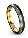Black Metal Promise Band for Woman&#39;s Black and Grey Tungsten Ring Black Man - Charming Jewelers