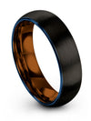 Brushed Male Wedding Band Plain Tungsten Bands Set of Rings Black Birthday - Charming Jewelers