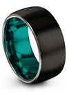 Black Wedding Rings Set for Man Engraved Tungsten Couples Band Christmas Ring - Charming Jewelers