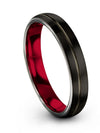 4mm Black Gunmetal Wedding Ring for Ladies Men&#39;s Tungsten Wedding Ring Polished - Charming Jewelers