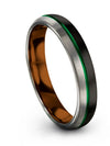 Ladies Engravable Promise Ring Tungsten Wedding Bands Black and Green Black - Charming Jewelers