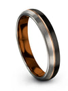 Black 18K Rose Gold Wedding Bands for Male His and His Wedding Band Black - Charming Jewelers