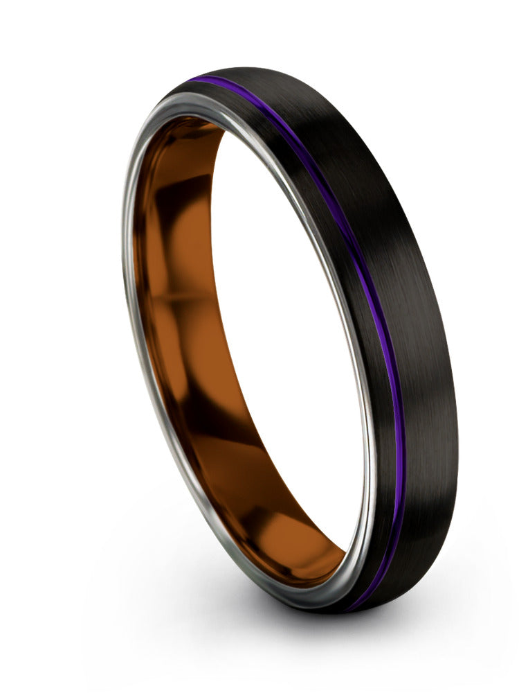 Black Metal Promise Rings Tungsten Wedding Rings for Guys