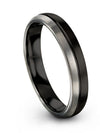 4mm Black Line Ring for Couples Tungsten Band Sets Black Hand Jewelry Gifts - Charming Jewelers