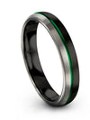 Wedding Rings Black Tungsten Groove Band Couples Matching Black Present - Charming Jewelers