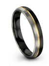 Small Wedding Bands Lady Band Tungsten Black Tungsten Rings 4mm Engagement - Charming Jewelers
