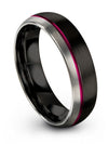 Girlfriend and Fiance Wedding Black Guy Tungsten Wedding Rings Promise Ring His - Charming Jewelers