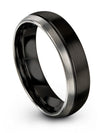 Tungsten Guys Wedding Bands Brushed Black Tungsten Rings Guy Jewelry Ring 6mm - Charming Jewelers