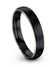 Black Blue Wedding Man Wedding Rings Tungsten 4mm Couples