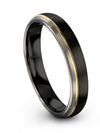 Tungsten Promise Ring Set for Boyfriend and Boyfriend Tungsten Black 18K Yellow - Charming Jewelers