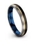 4mm Black Wedding Rings Womans Tungsten Band for Men&#39;s Customized Jewelry - Charming Jewelers