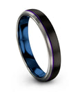 Engraved Wedding Band for Husband Personalized Male Bands Tungsten Black Purple - Charming Jewelers