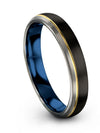 Black 18K Yellow Gold Wedding Rings for Guys Perfect Band Simple Lady Him - Charming Jewelers