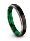 Female Promise Rings Brushed Black Tungsten Bands for Ladies Engagement Guys - Charming Jewelers