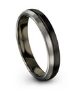 4mm Black 18K Rose Gold Wedding Rings for Guys 4mm Tungsten Carbide Ring - Charming Jewelers
