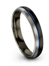 Couples Wedding Ring Sets Black Tungsten Carbide Band for Female Black 4mm - Charming Jewelers