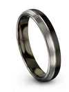 Brushed Wedding Band Lady Matching Tungsten Rings Black 4mm 50 Year Rings - Charming Jewelers