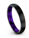 Womans Plain Wedding Band Tungsten Couple Matching Black Bands for Couples - Charming Jewelers