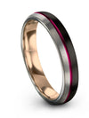 Black and Gunmetal Mens Promise Rings Tungsten Engagement Female Bands - Charming Jewelers