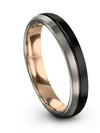 Wedding Bands Black Man 4mm Tungsten Rings Simple Black 4mm 7 Year Rings - Charming Jewelers