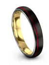 Christian Wedding Bands for Mens 4mm Black Line Tungsten Bands for Male 4mm 65 - Charming Jewelers