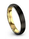 Simple Wedding Rings Sets Him and Her Black Guy Band Tungsten His and His - Charming Jewelers