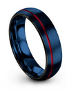 6mm Men&#39;s Wedding Bands Tungsten Wedding Ring 6mm Blue Matte Bands Anniversary - Charming Jewelers
