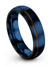 6mm Men&#39;s Wedding Bands Tungsten Wedding Ring 6mm Blue