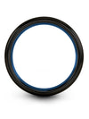 Wedding Blue Band for Boyfriend Tungsten Ring for Woman Blue and Black 6mm - Charming Jewelers