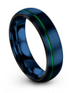 Matching Wedding Band Sets for Girlfriend and Wife Blue Male Tungsten Wedding - Charming Jewelers