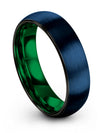 Blue Plated Wedding Band Blue Tungsten Engagement Band Mens Small Bands - Charming Jewelers