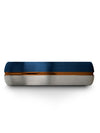 Promise Band Blue and Copper Brushed Tungsten Bands for Lady Carpenter - Charming Jewelers