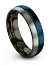 Blue Men Wedding Bands Engraved Nice Tungsten Rings Promise Jewelry - Charming Jewelers