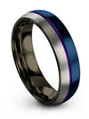 Pure Blue Ring for Male Wedding Rings Tungsten Carbide Engagement Bands Blue - Charming Jewelers
